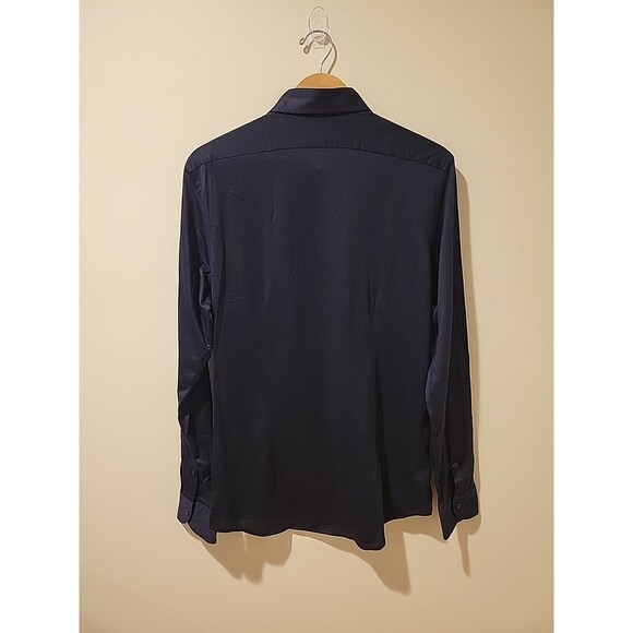 REISS Men's Nate Cutaway Jersey Slim Fit Shirt Long Sleeve Button Front Size XL - Picture 6 of 10